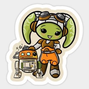 Cute Rebels: Space Mom and Chopper Sticker